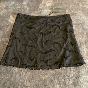 Dolls Kill Dark Bat Pattern Mini Skirt